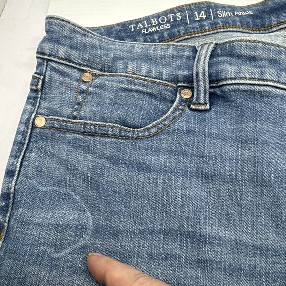 Slim Ankle Jeans Talbots Flawless 14 Stretch High Rise Mid Wash Preppy Capsule - Picture 9 of 15